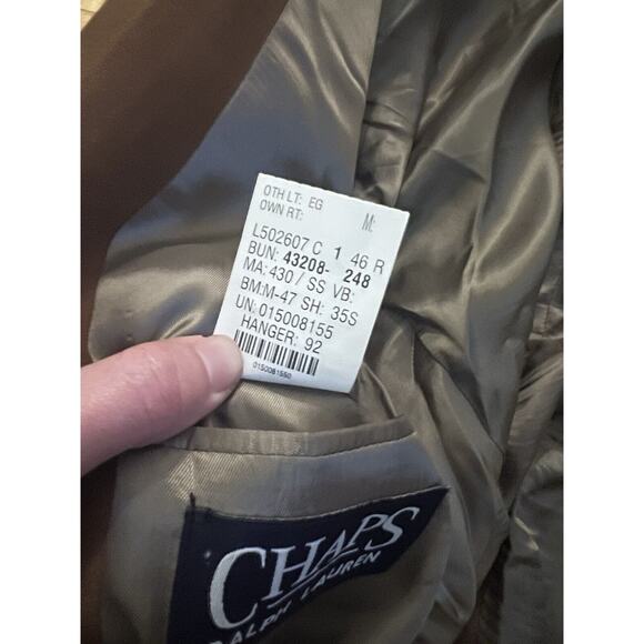 CHAPS Ralph Lauren Faux Suede Brown Jacket Blazer Classic Western Equestrian 46R - Picture 4 of 4